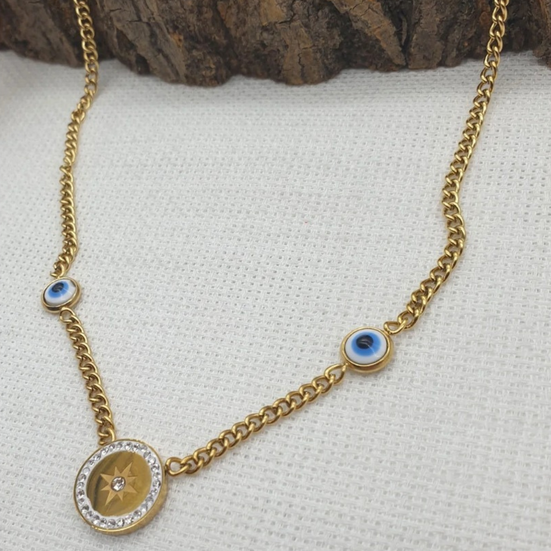 Guided by the Watchful Eye Compass Necklace