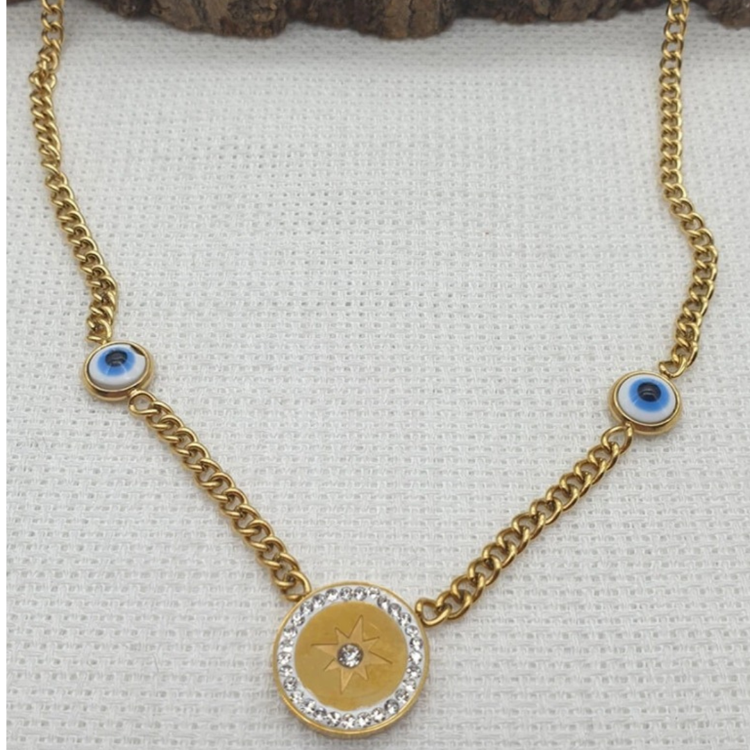 Guided by the Watchful Eye Compass Necklace