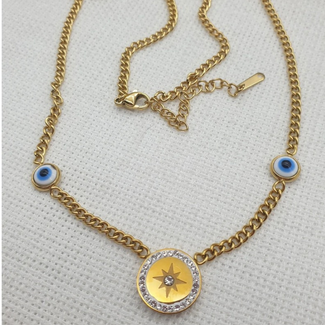 Guided by the Watchful Eye Compass Necklace
