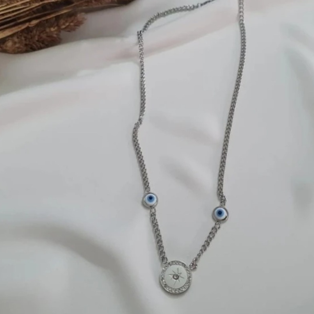 Guided by the Watchful Eye Compass Necklace
