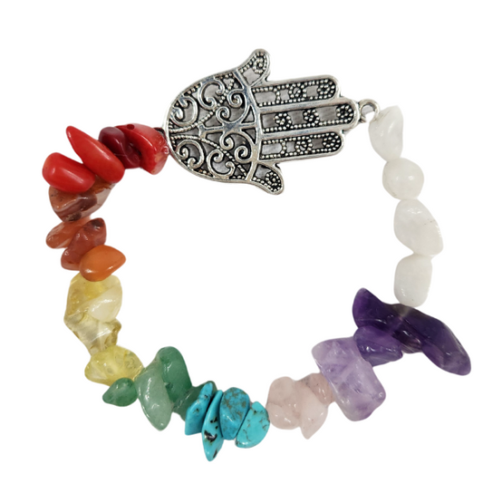 Hamsa and Chakra Crystal Bracelet