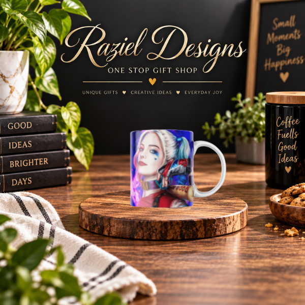 Harley Quinn Themed Printed Coffee Cup