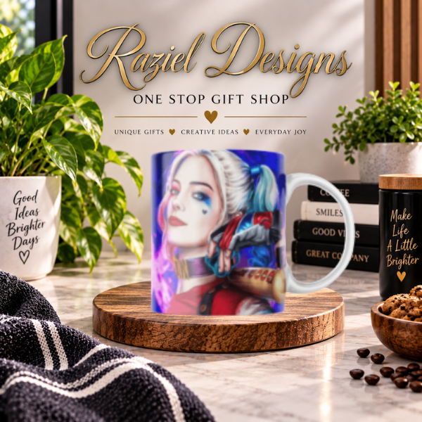 Harley Quinn Themed Printed Coffee Cup