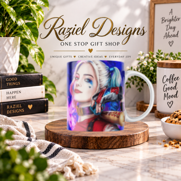 Harley Quinn Themed Printed Coffee Cup