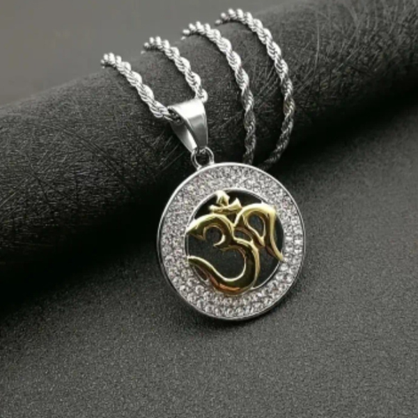 Harmonic Balance: Silver & Gold Om Necklace ✨🕉️