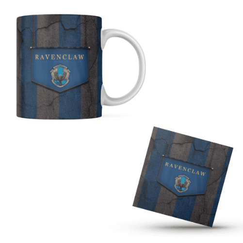 Harry Potter Ravenclaw Themed Printed Coffee Cup and Coaster Set