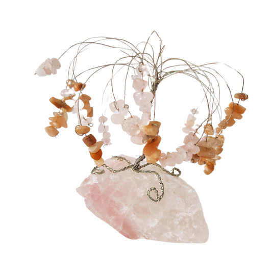 Heart's Embrace Rose Quartz Gem Tree