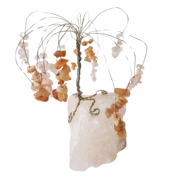 Heart's Embrace Rose Quartz Gem Tree