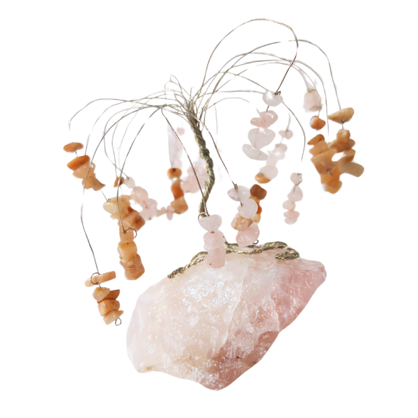 Heart's Embrace Rose Quartz Gem Tree