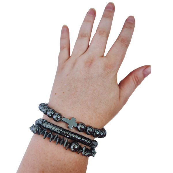 Guardian of Shadows Hematite Stack Bracelet