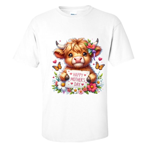 Highland Calf Love Mother's Day T-Shirt