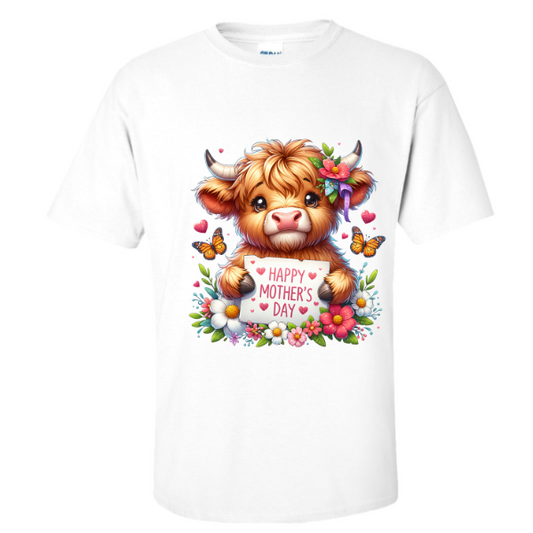 Highland Calf Love Mother's Day T-Shirt