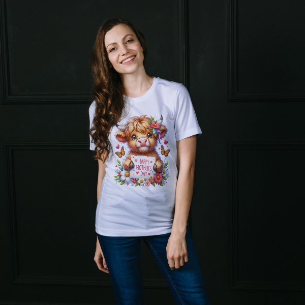 Highland Calf Love Mother's Day T-Shirt