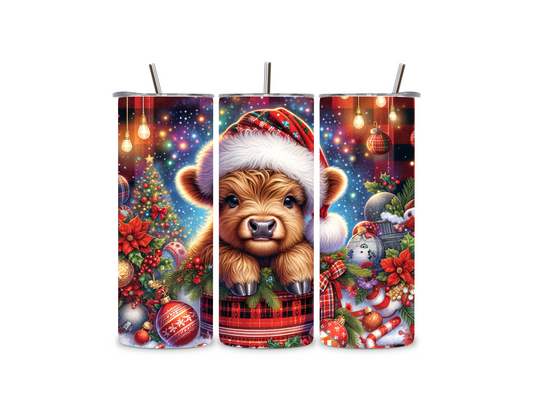 Highland Cow Christmas Tumbler