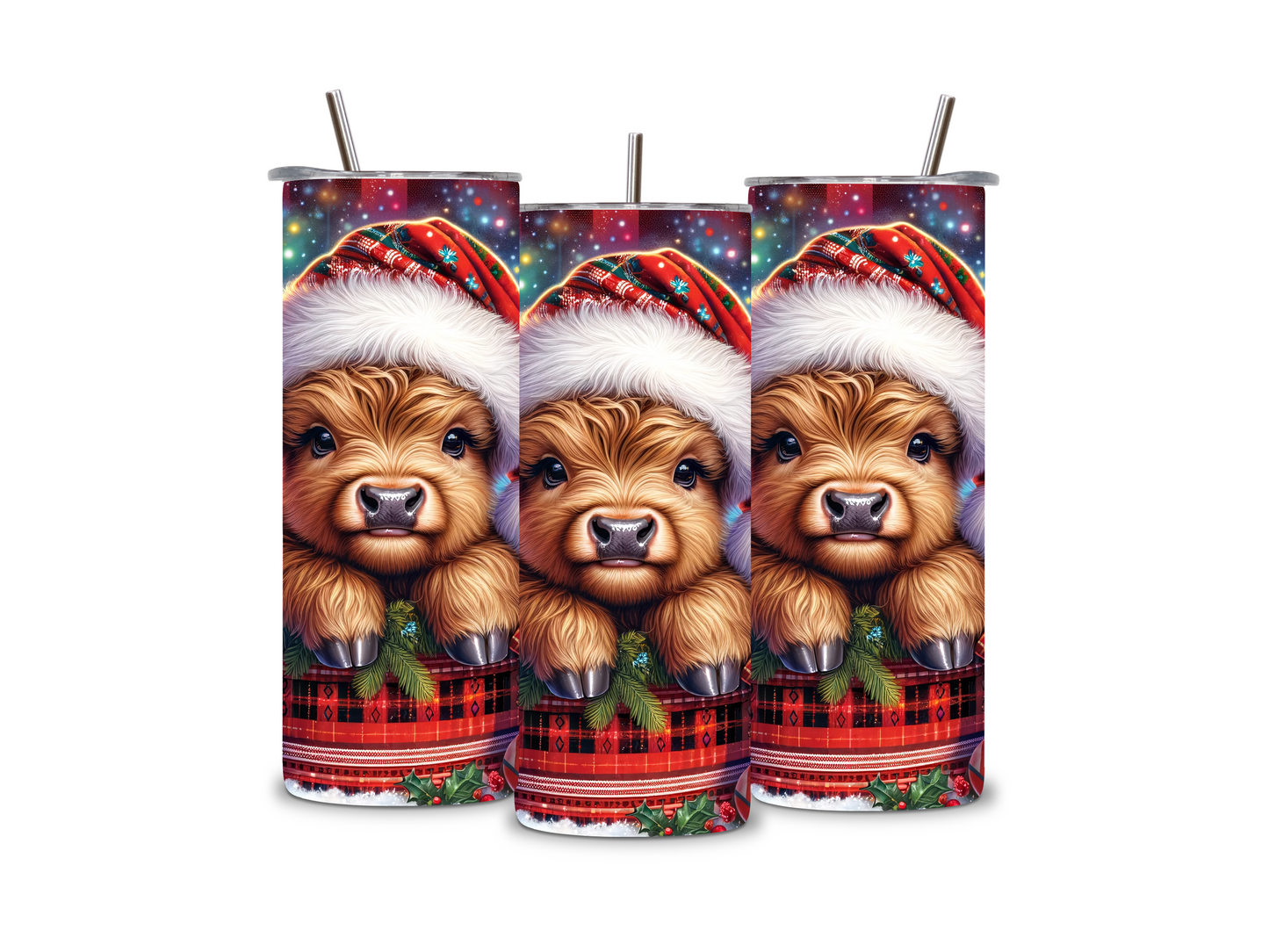 Highland Cow Christmas Tumbler