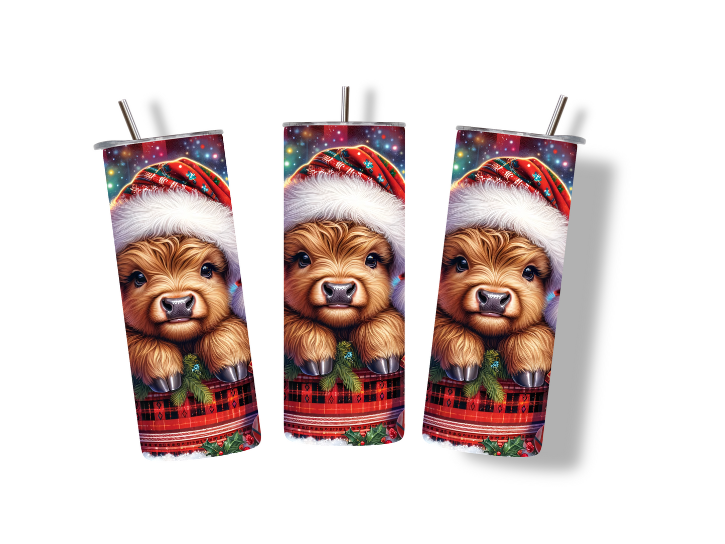 Highland Cow Christmas Tumbler