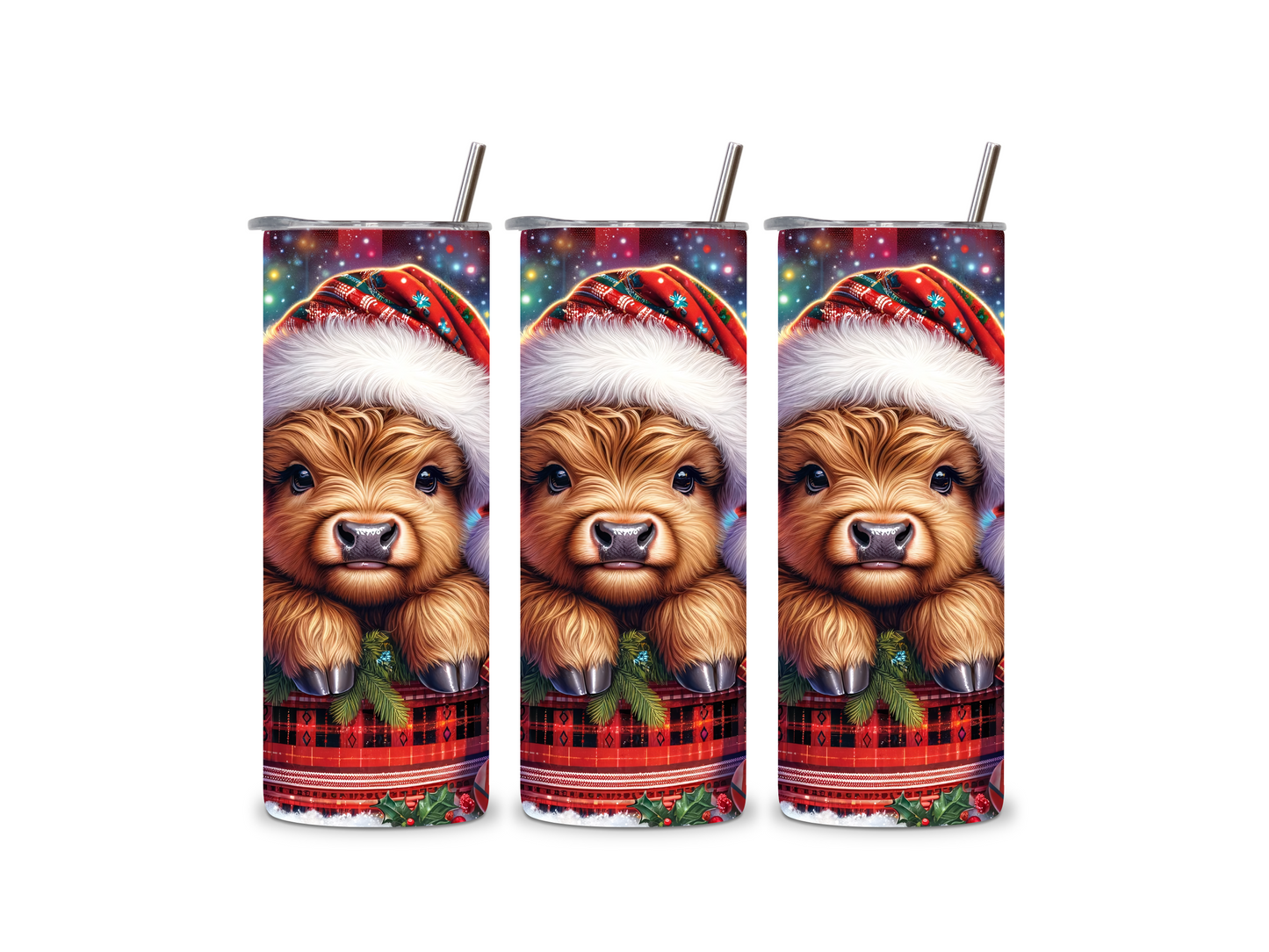 Highland Cow Christmas Tumbler