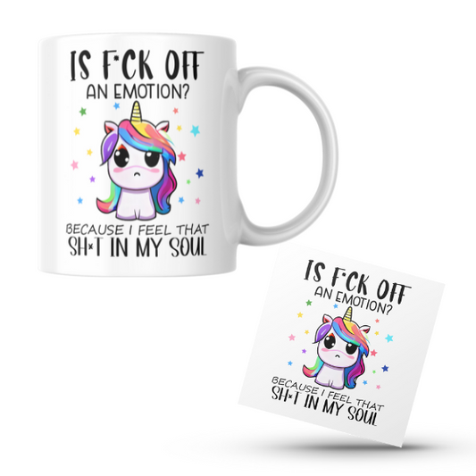 Is F Off An Emotion Coffee Cup and Coaster Set