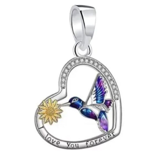 I Love You Forever Hummingbird Dangle Charm