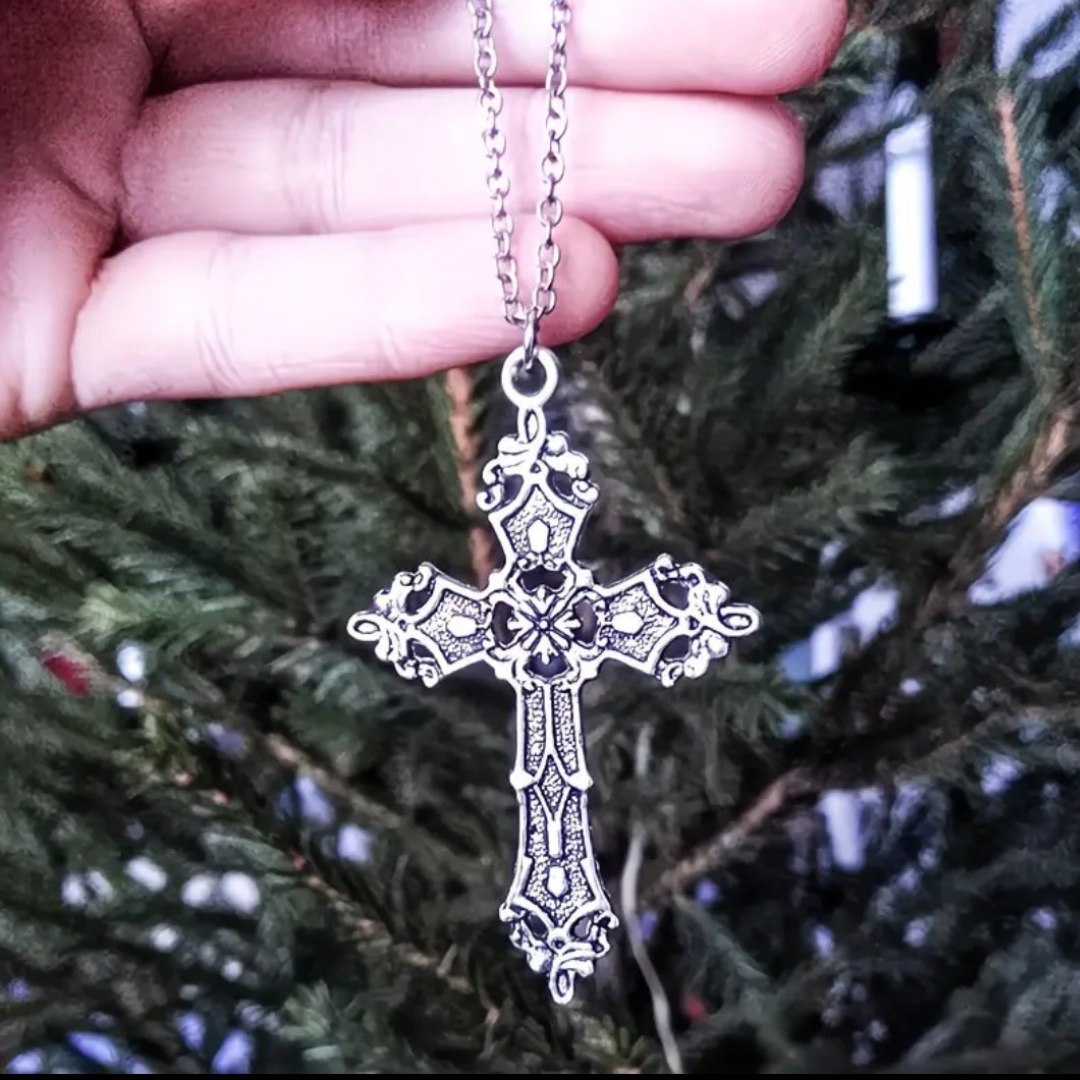 Iron Vow Cross Pendant Necklace
