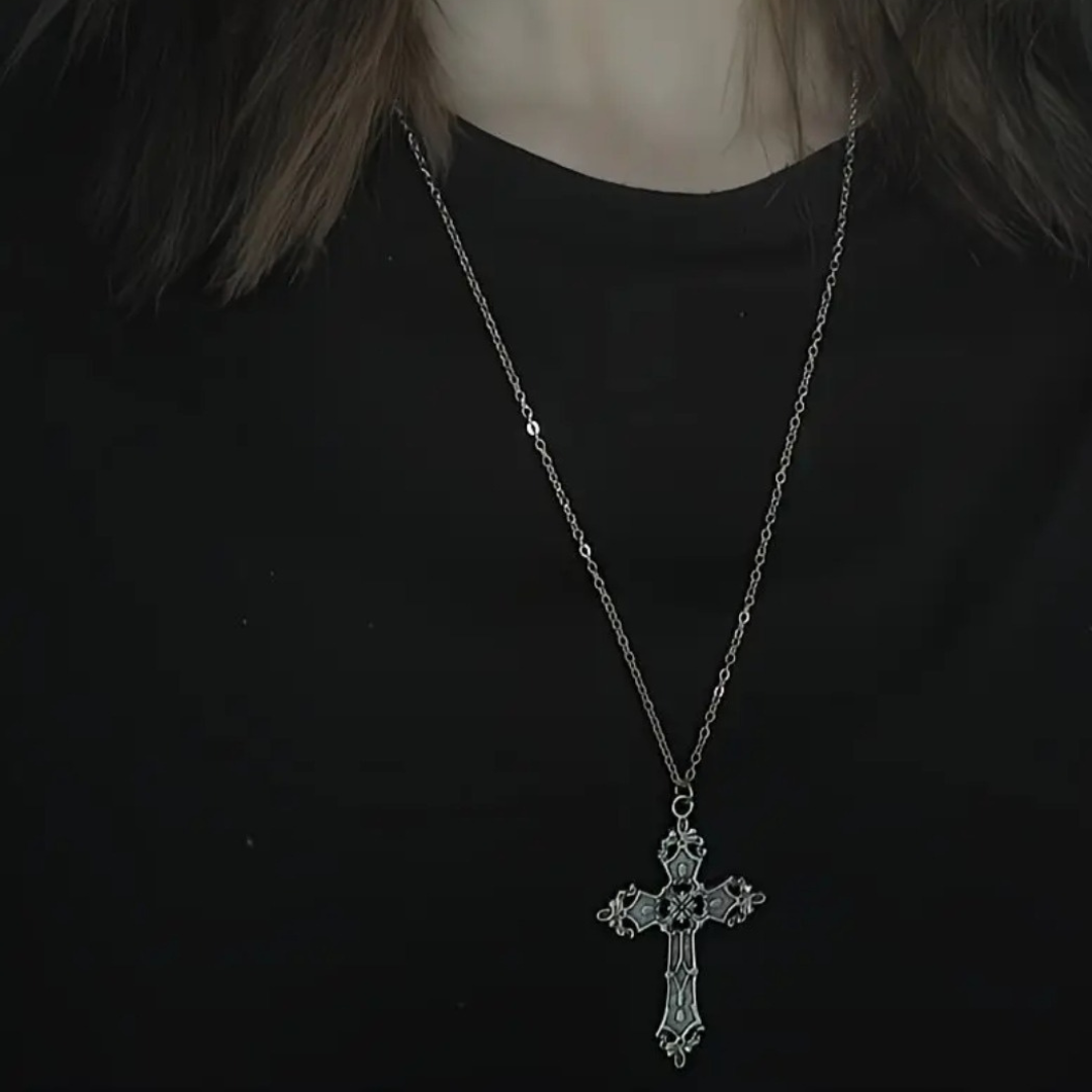 Iron Vow Cross Pendant Necklace