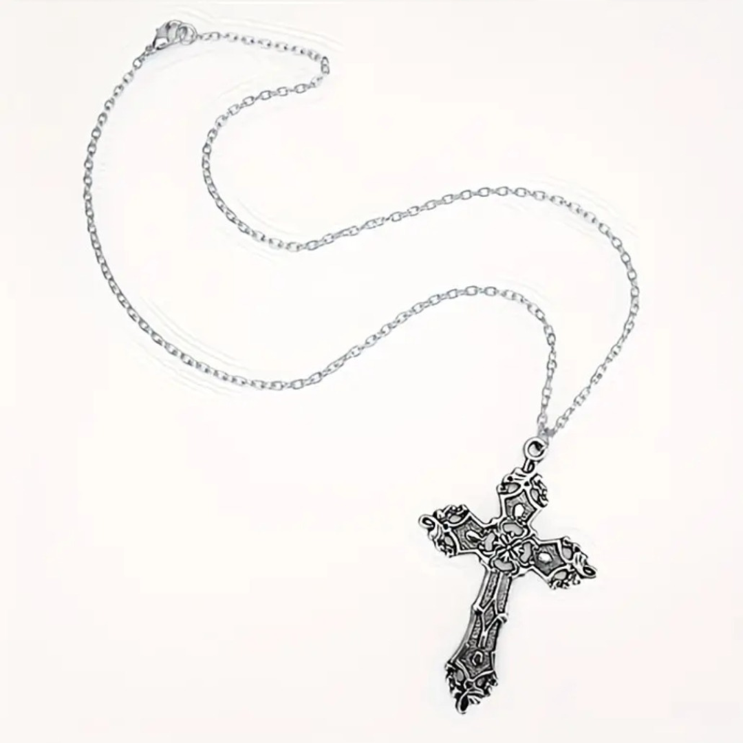 Iron Vow Cross Pendant Necklace