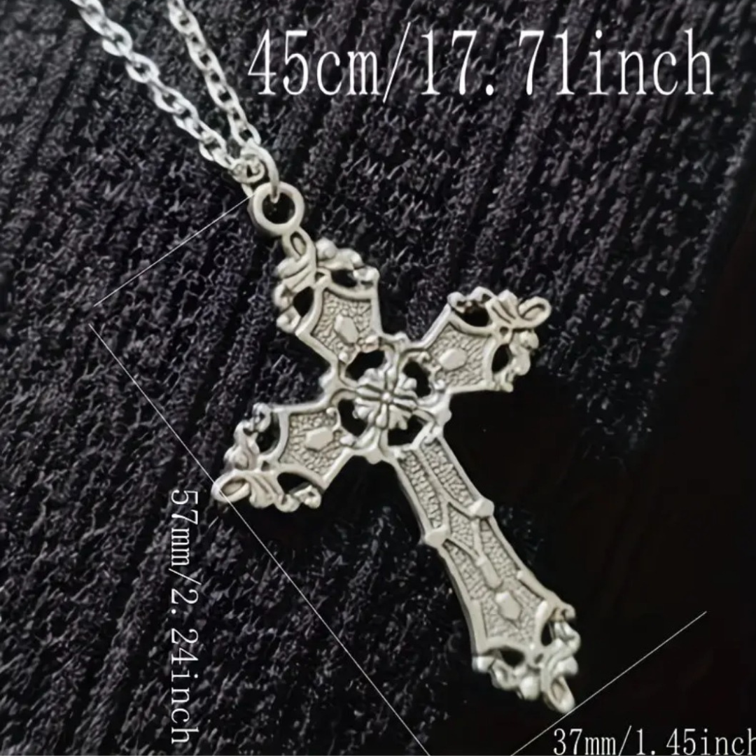 Iron Vow Cross Pendant Necklace