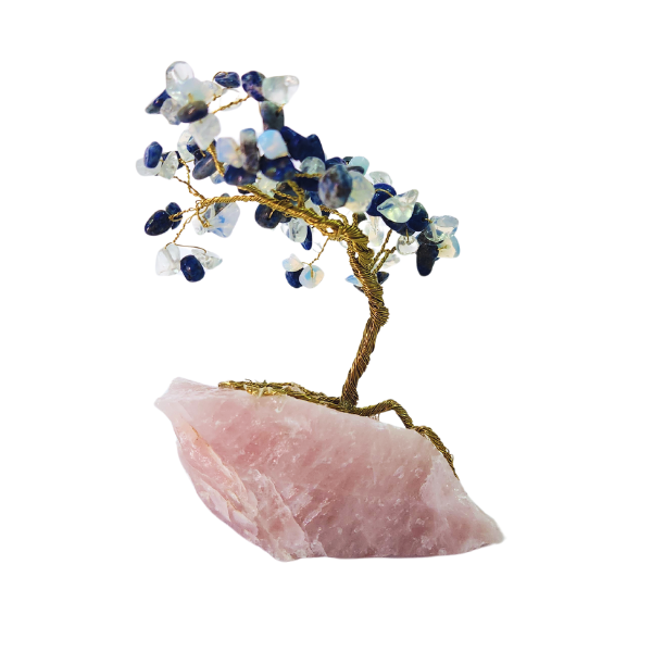 Lapis Lazuli and Moonstone Gem Tree - Harmonious Synergy of Intuition and Emotional Balance