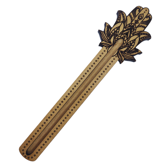 Lotus and Hamsa Hand Incense Holder