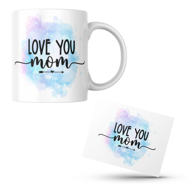 Love You Mom Coffee Cup and Coaster Set