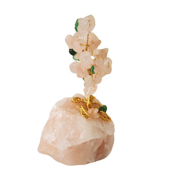 Love's Harmony Rose Quartz and Green Aventurine Gem Tree