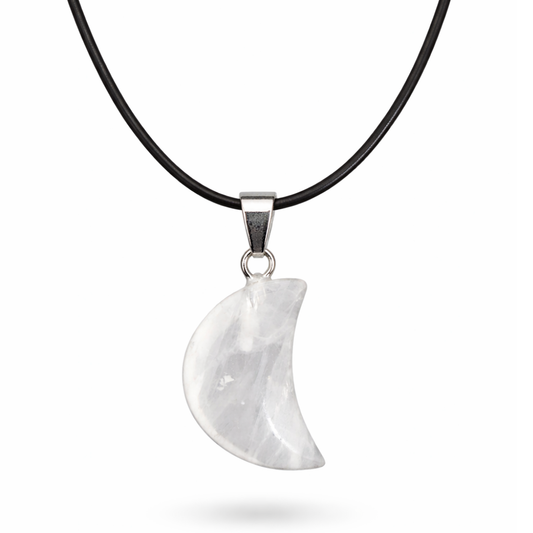 Lunar Clarity Clear Quartz Moon Necklace
