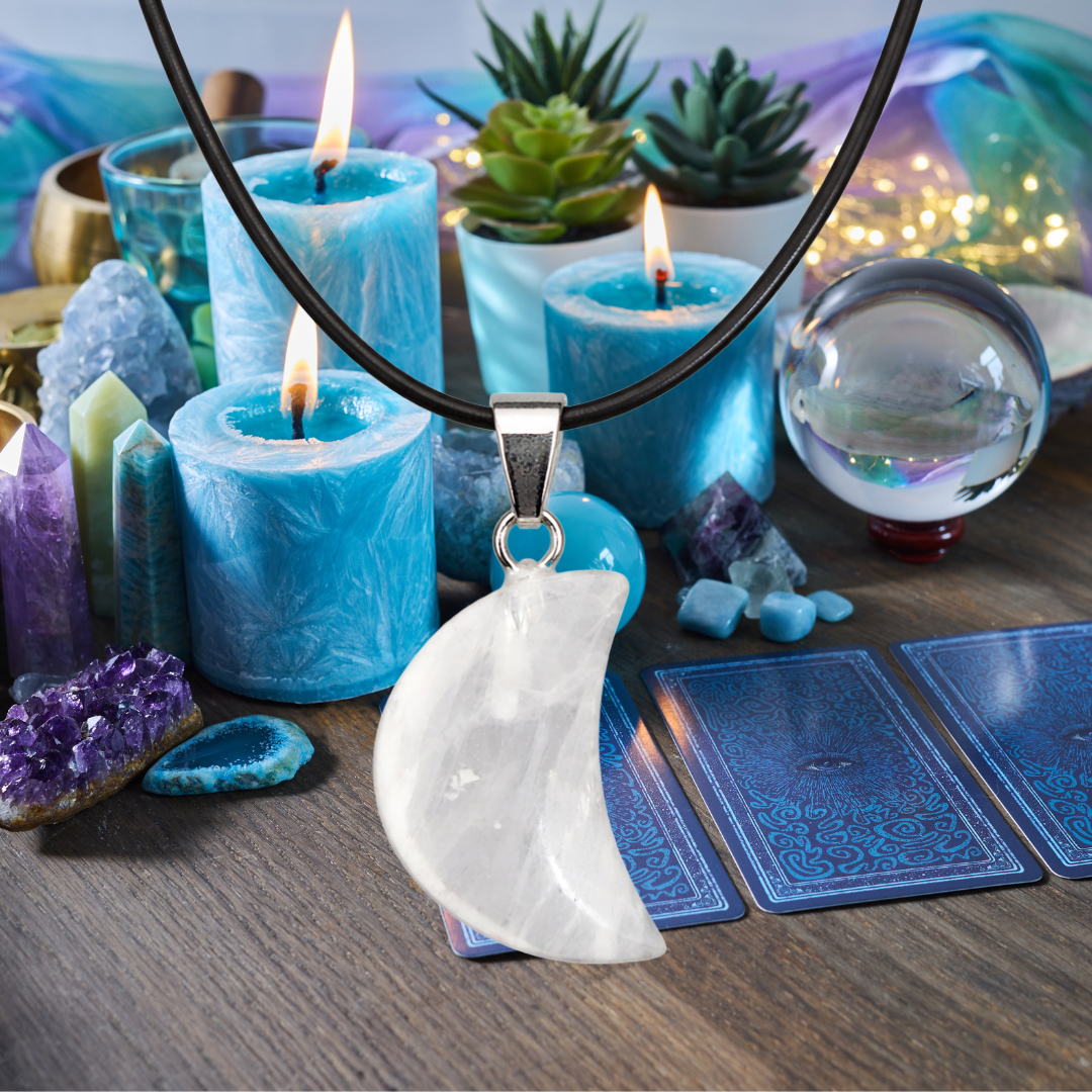 Lunar Clarity Clear Quartz Moon Necklace
