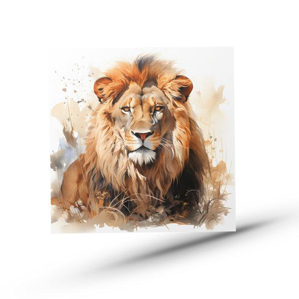 Majestic Lion Coffee Cup and Coaster Set