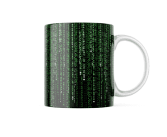 Matrix Code Themed Printed Coffee Cup