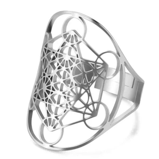 Metatron Sacred Geometry Adjustable Ring