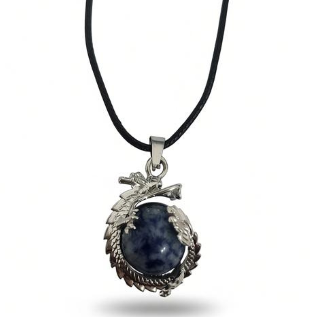 Midnight Insight Sodalite Dragon Necklace