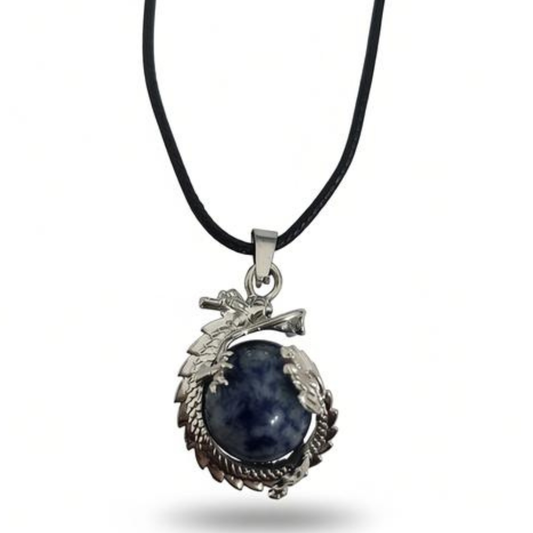 Midnight Insight Sodalite Dragon Necklace