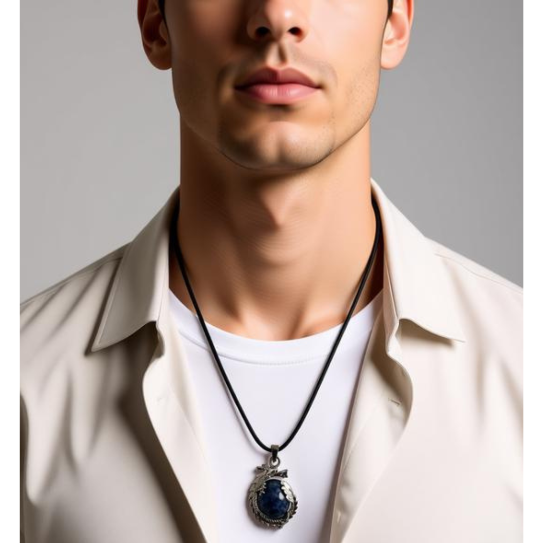 Midnight Insight Sodalite Dragon Necklace
