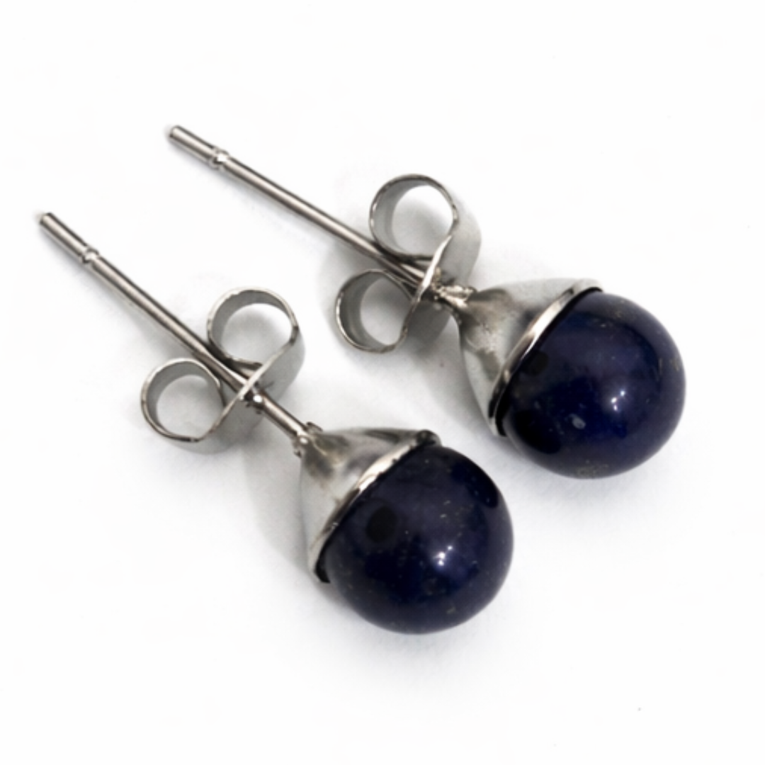 Midnight Wisdom Lapis Lazuli Stud Earrings