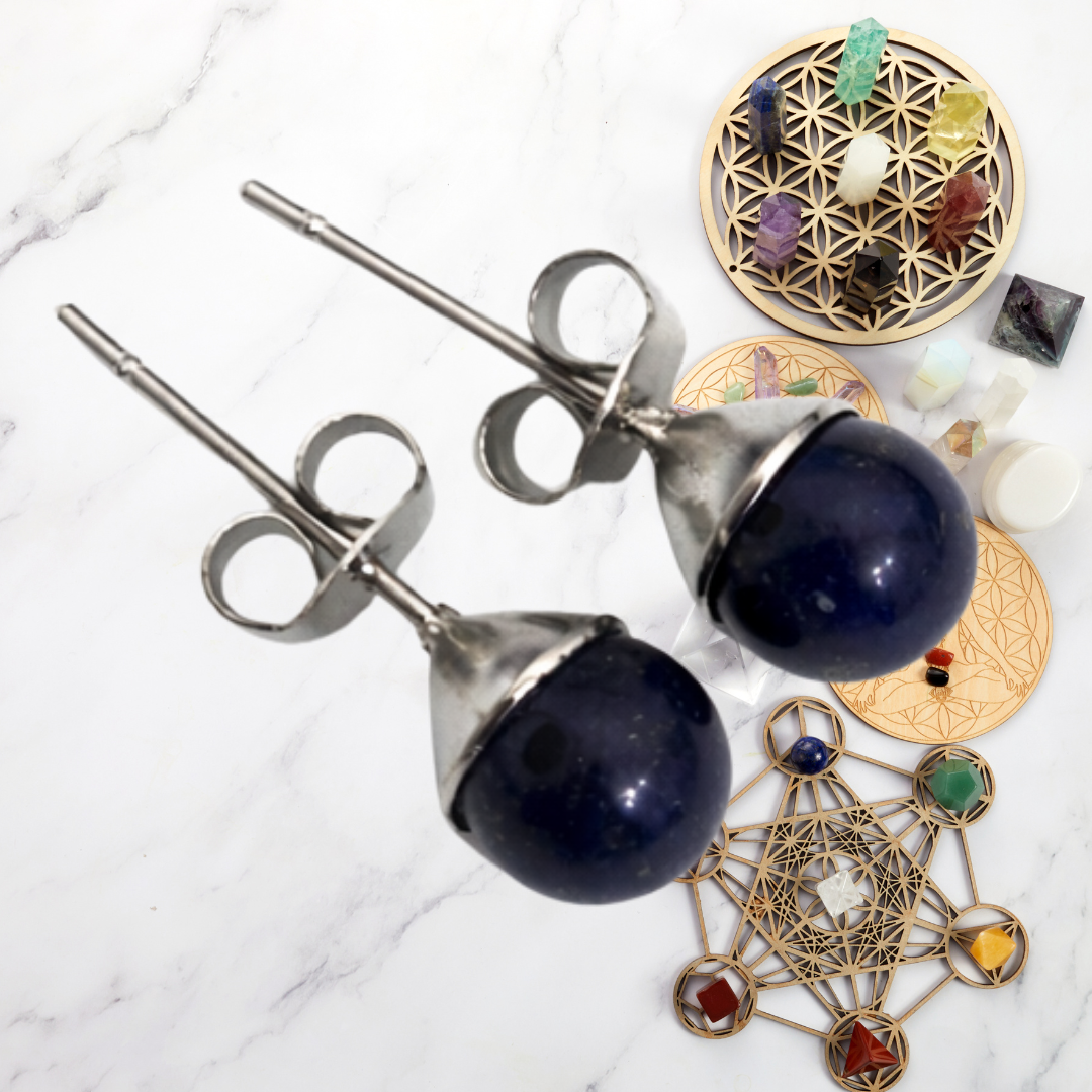Midnight Wisdom Lapis Lazuli Stud Earrings