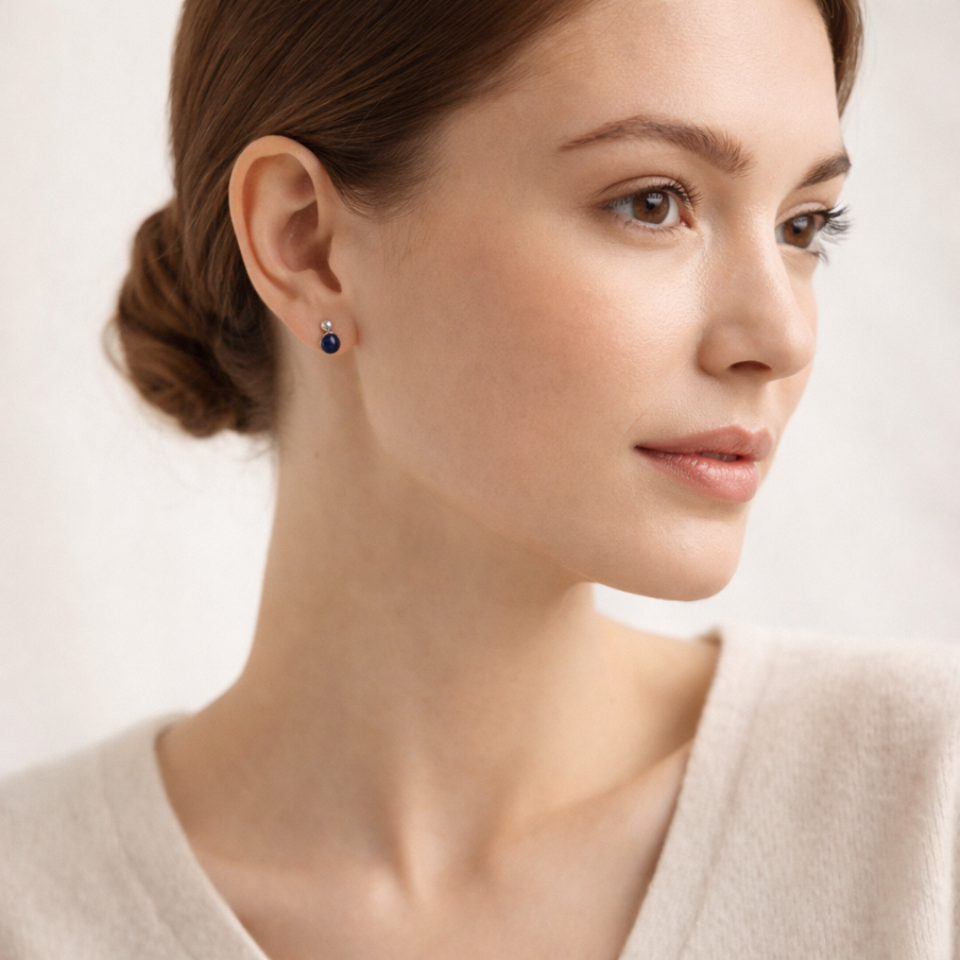 Midnight Wisdom Lapis Lazuli Stud Earrings