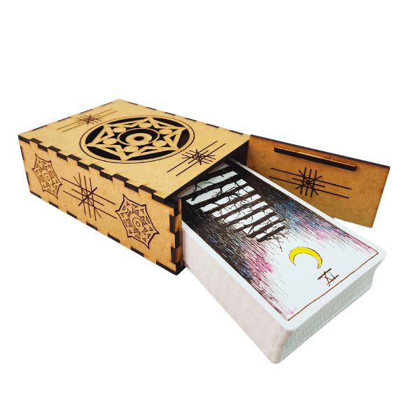 Moon Tarot Card Storage Slider Box