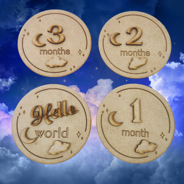 Moon and Stars Baby Milestone Disc Set