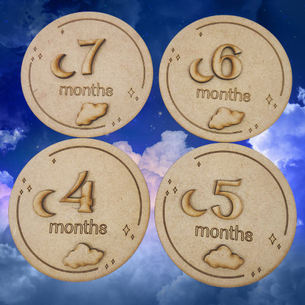 Moon and Stars Baby Milestone Disc Set