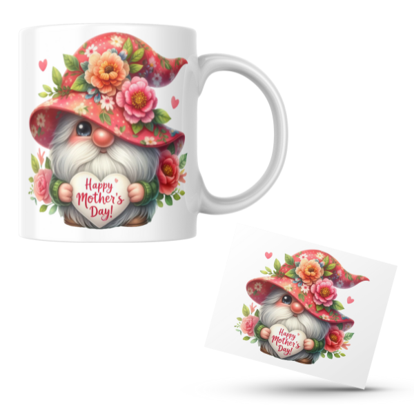 Mothers Day - Gnome Happy Mothers Day Coffee Cup and Coaster Set