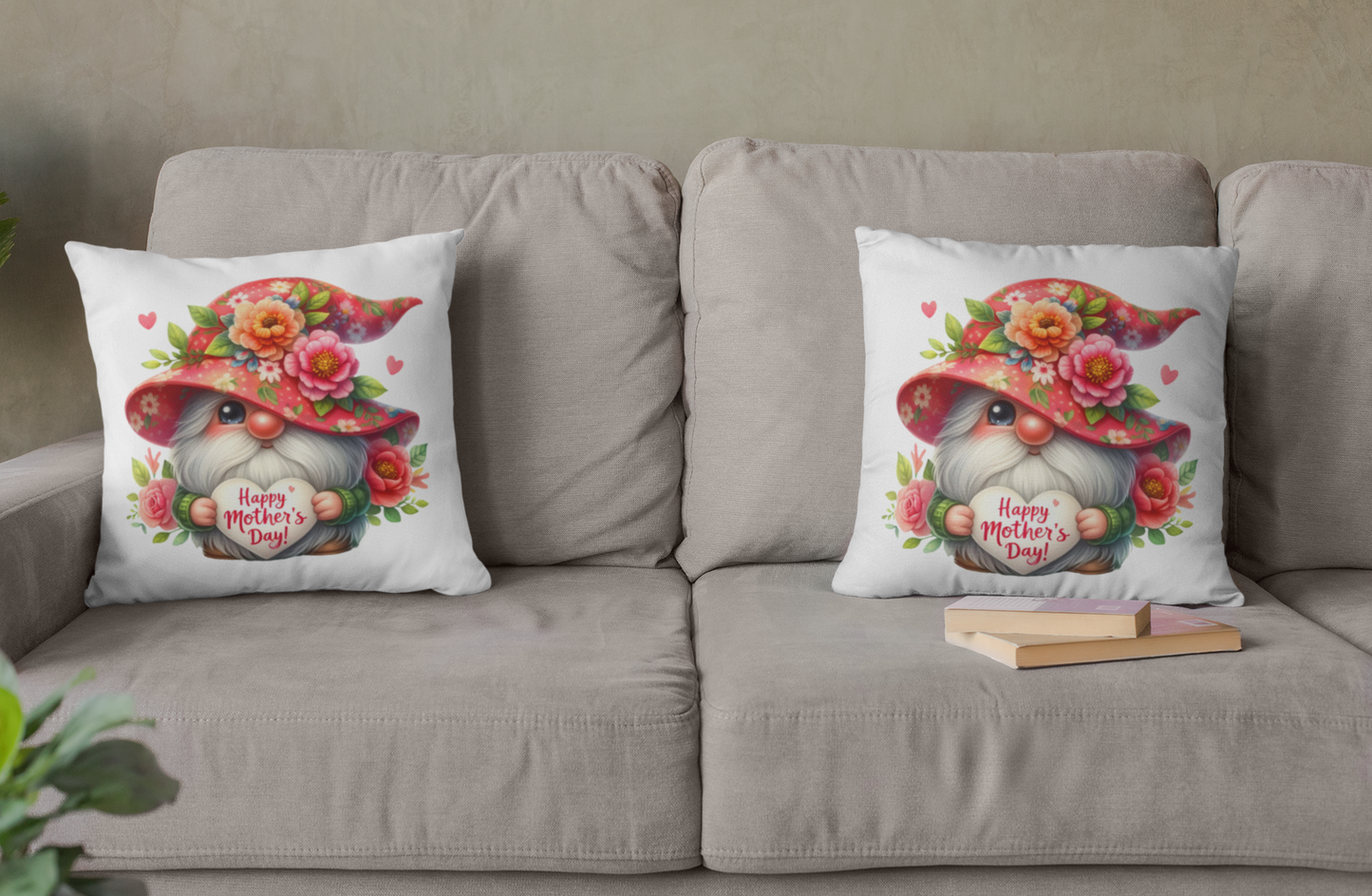 Mothers Day - Gnome Happy Mothers Day Throw Pillow