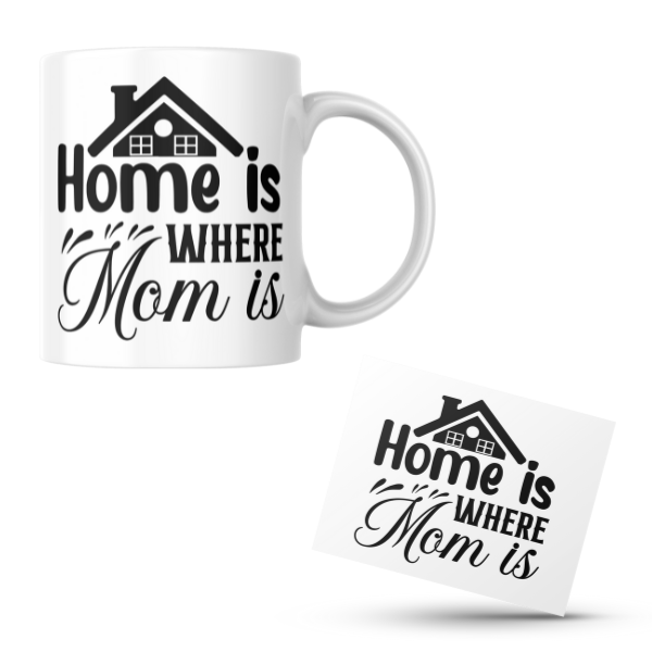 Mothers Day - Home Is Where Mom Is Coffee Cup and Coaster Set