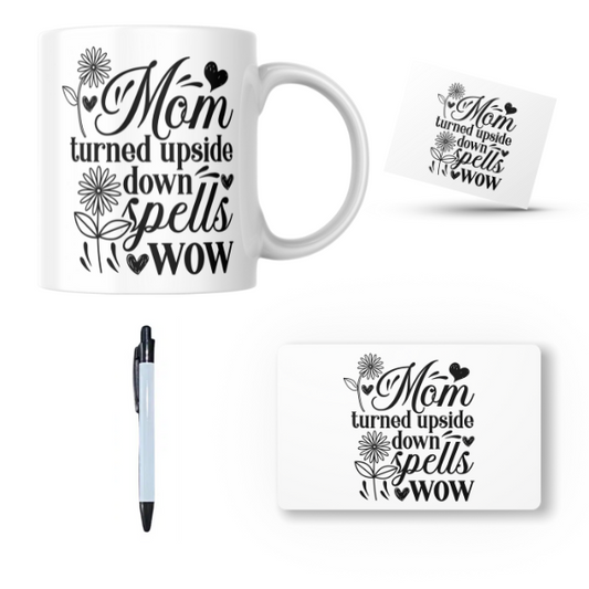 Mothers Day - Mom Turned Upside Down Spells WOW Gift Set