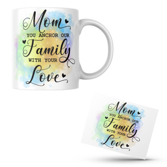 Mothers Day - Mom You Anchor Our Family With Your Love Coffee Cup and Coaster Set